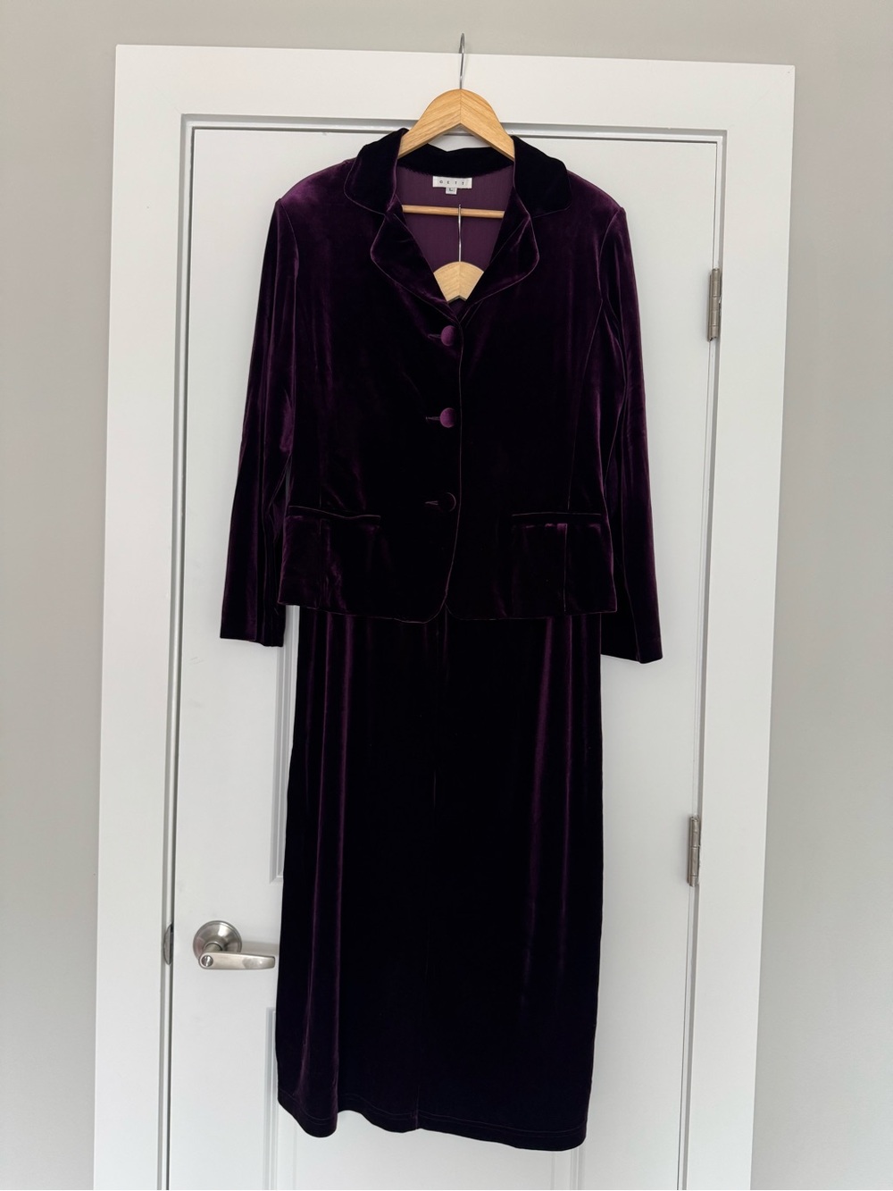 Velvet Maxi Skirt Set in Deep Plum
